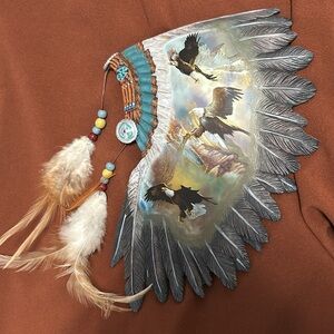 The Bradford Exchange Warrior Headdress With Bird Art Wall Decor:Soaring Spirits
